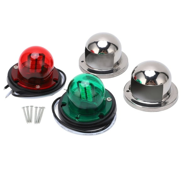 BOROCO Navigation Light Stainless Steel 12V LED Marine Boat Yacht Red Green Bow Navigation Light