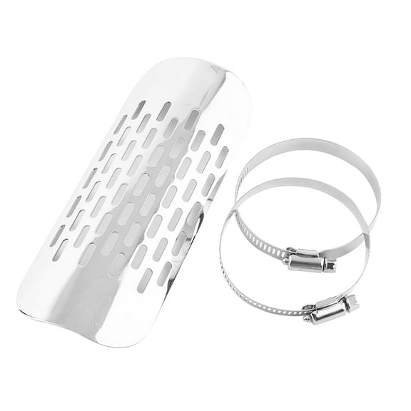 BOROCO Universal Motorcycle Exhaust Muffler Pipe Heat Shield Cove(silver)