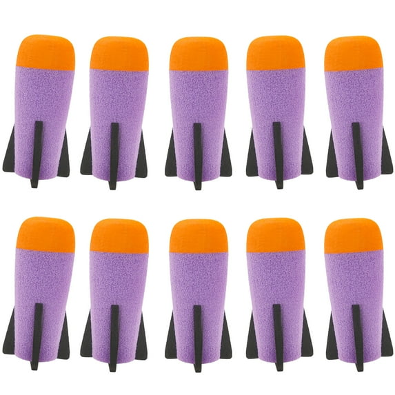 BOROLA 10 Pcs Missile Filled Foam Rocket Launcher, Compatible For Nerf N-Strike Elite series(purple)