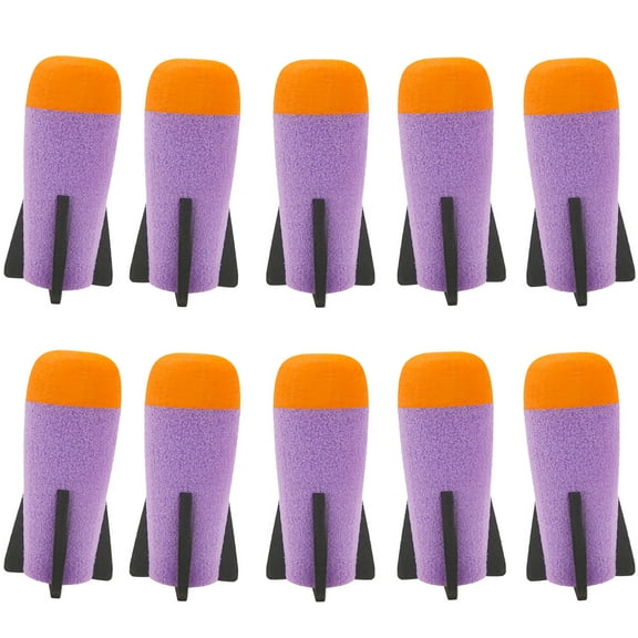 BOROLA 10 Pcs Missile Filled Foam Rocket Launcher, Compatible For Nerf N-Strike Elite series(purple)
