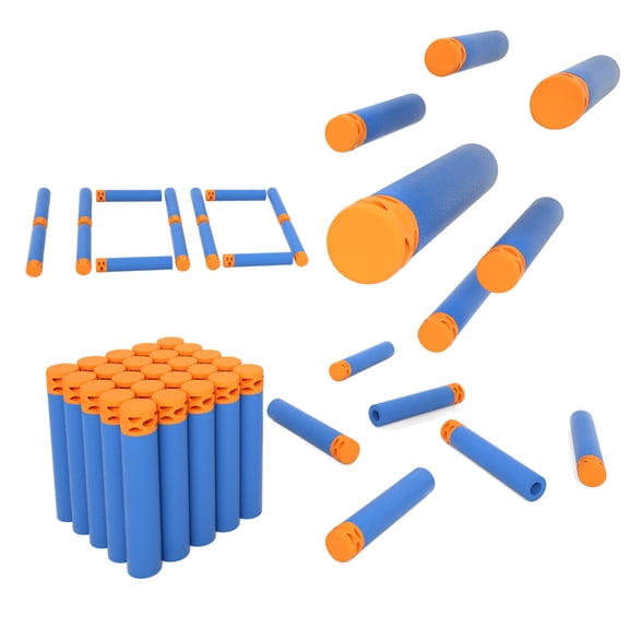 BOROLA 100Pcs Hollow Out Soft Foam Refill Waffle Darts Compatible for Nerf Elite Series Blasters(Light Blue)
