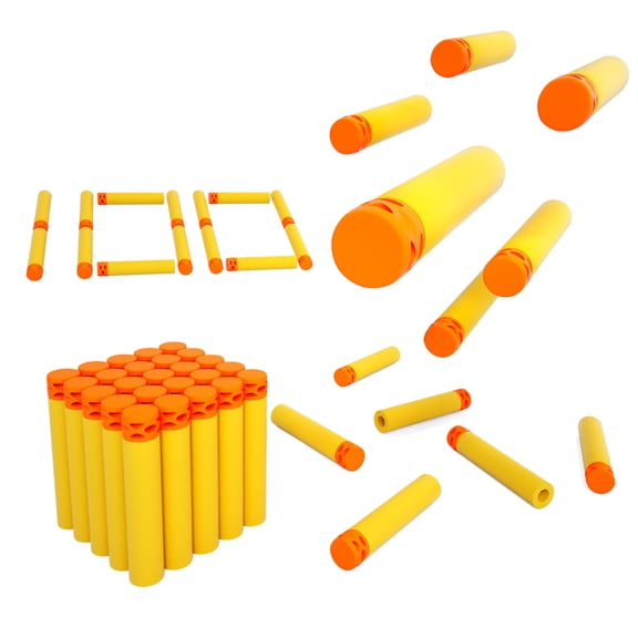 BOROLA 100Pcs Hollow Out Soft Foam Refill Waffle Darts Compatible for Nerf Elite Series Blasters(Yellow)