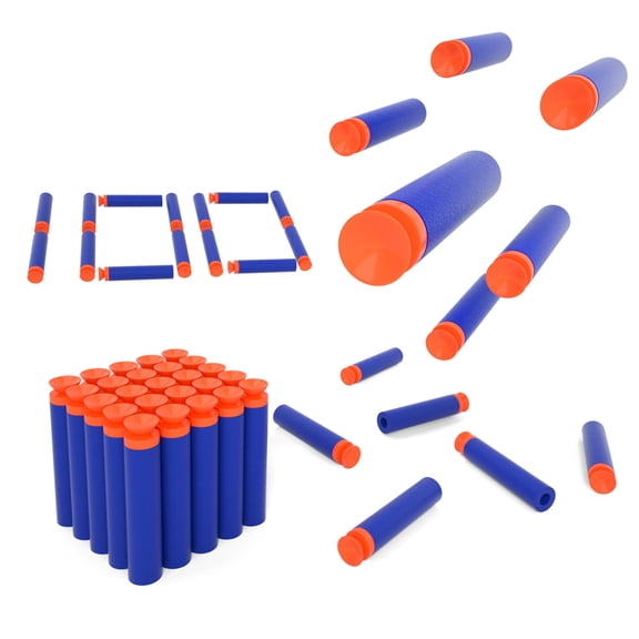 BOROLA 100pcs 7.2cm Refill Bullet Darts Compatible for Nerf Elite Series Blasters Kid Toy Gun - Dark Blue,Suction