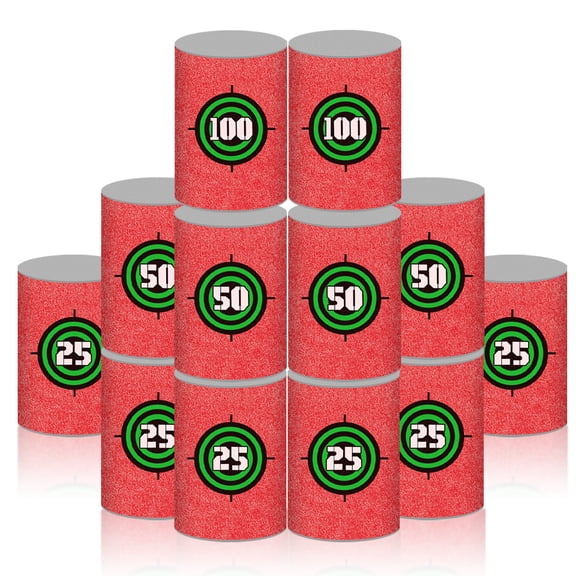 BOROLA 12 pieces EVA Material Soft Foam Bullet Shooting Targets, Compatible for N-Strike Elite Toy Guns, Party Gifts for Kids.