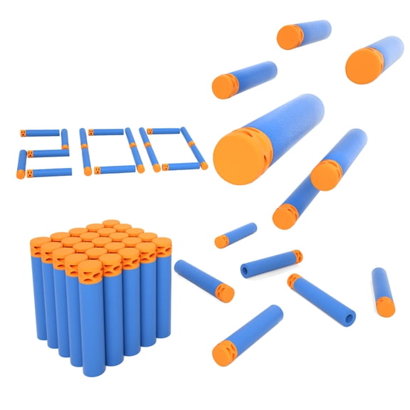 BOROLA 200Pcs Hollow Out Soft Foam Refill Waffle Darts Compatible for Nerf Elite Series Blasters(Light Blue)