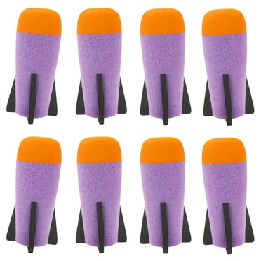 BOROLA 8 Pcs Missile Filled Foam Rocket Launcher, Compatible For Nerf N-Strike Elite series(purple)