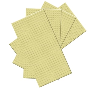 BOROLA Classic Baseplates Building Brick -10 "x 5" Compatible with Most Major Brand Building Bricks, Used for Substrates for Building Towers, Desktop Bases(4 Pack, Sand)