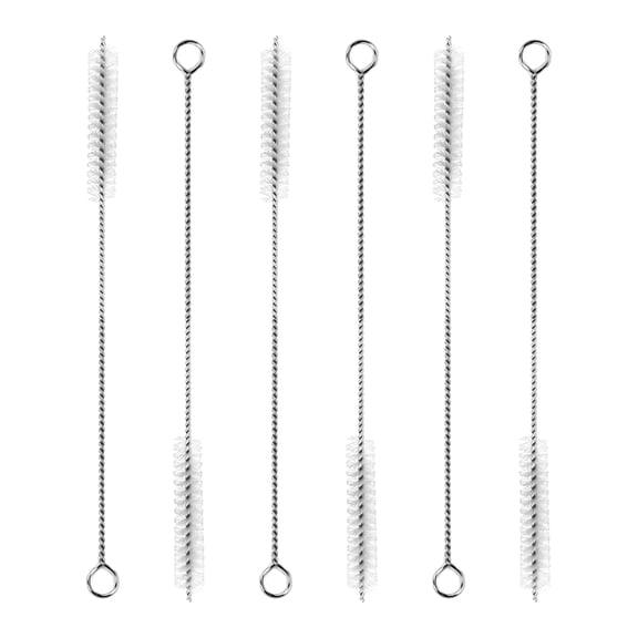 BOROLA Drinking Straw Cleaning Brush Kit , Nylon Bristles240*50*10mm,6pcs white