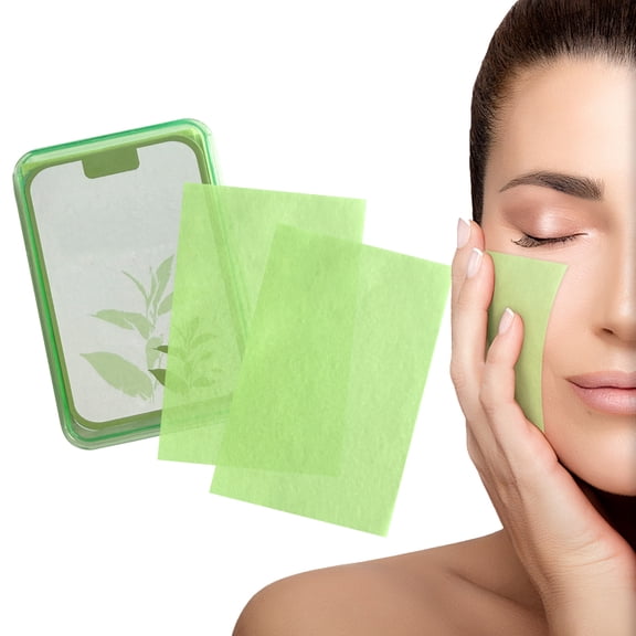BOROLA Oil Blotting Papers Make Up Pads for Face Shine Control Men Women, with Control Smooth Cover Box Portable Oil Absorbing Tissues for Oily Skin(300 Sheets,Green)