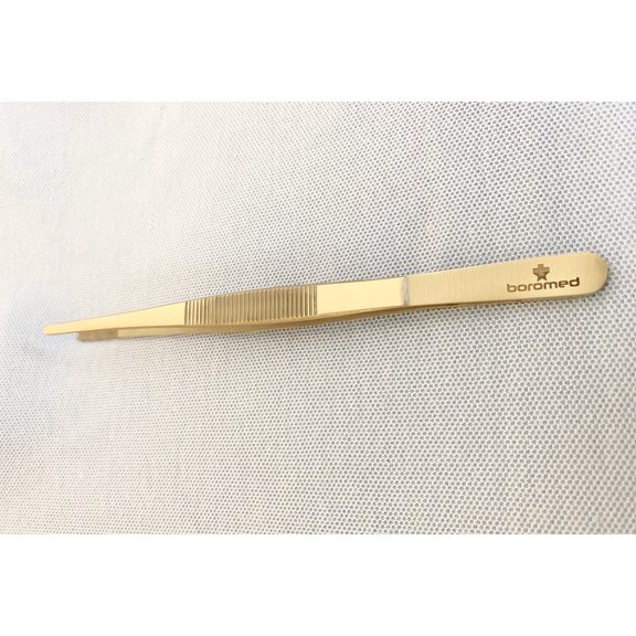 BOROMED Stainless Steel Tweezers and Dressing Forceps 6 Inch Serrated Precision Grip Utility Tool