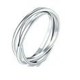 thumbnail image 1 of BORUO 925 Sterling Silver Ring Triple Interlocked Rolling High Polish Ring - Size 5, 1 of 4