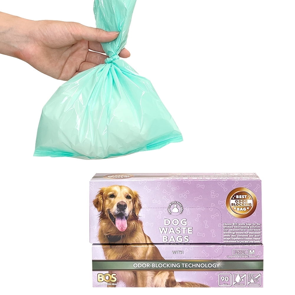 BOS Odor-Sealing Dog Poop Bags for Pet Waste, Light Mint Green, 90 - Main Image