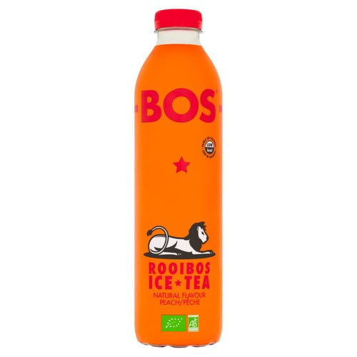 BOS Organic Peach Rooibos Iced Tea 1L, British Import (Pack of 2)