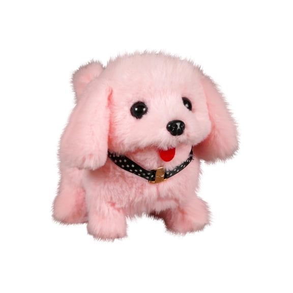 BOSALY 5.9" Interactive Robotic Puppy Pet Plush Toys, Realistic Walking & Barking Electric Dog Toy with Leash, Soft & Huggable Dog Plushies for Company, Sensory Play, Birthday Easter Gifts Choice