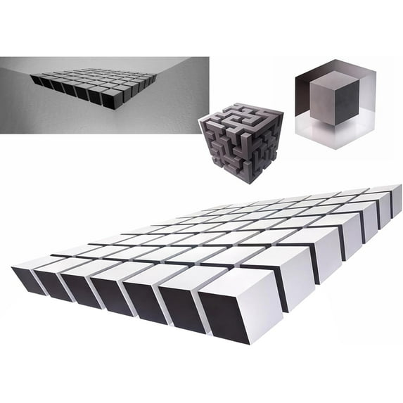 BOSALY Impossible Corners–Wall Art That Reshapes Reality, 3D Wall Art Illusion Corner Wall Decal - Whimsical Wall Art Optical Illusion Corner Wall Decorations for Living Room Office Gallery (A)