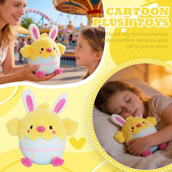 BOSALY Just Hatched Chickie Plush Toys, 11.8" Easter Egg Chicken Stuffed Animals, Soft & Huggable Easter Plushies for Bedtime Night & Companion, Birthday Christmas Easter Gifts & Home Decors