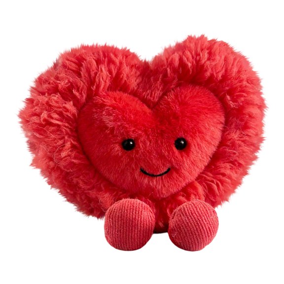 BOSALY Realistic Valentines Fluffy Beatie Heart Plush Toys, 3.9" Cartoon Heart Plushies Keyrings, Valentine's Day Decorations for Handbag Backpack, Birthday Valentine's Day Gifts for Couples Lovers