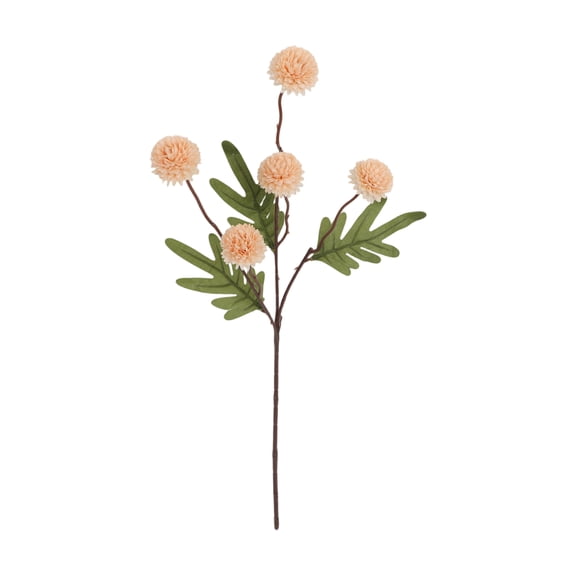 BOSCEAE 5-Head Artificial Fall Ping Pong Chrysanthemum & Dandelion Bouquet, Fake Flowers for Wedding & Home Decor, Realistic Autumn Floral Arrangement