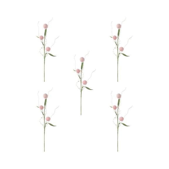 BOSCEAE 5 Pack 3-Ball Artificial Dandelion Flowers, Fake Flower Balls for Wedding Bouquets & Aisle Decor, Realistic Faux Blooms, Ideal for Event Styling