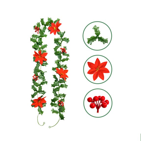 BOSCEAE 6.5ft (2m) Super Long Artificial Flower Vine, Extra Thick Fake Garland for Large Pipe Covering, High Fence & Pergola Decor, UV Resistant Greenery