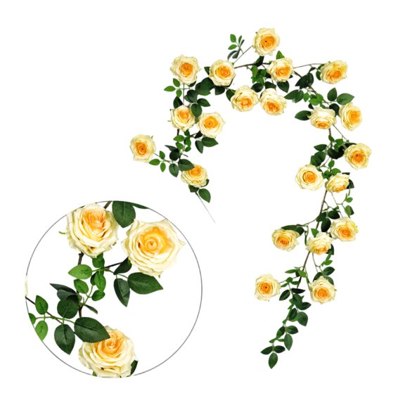 BOSCEAE 6ft (1.8m) All-Weather Artificial Flower Vine, Durable Fake Greenery for Outdoor Pipe & Fence Decor, UV Protected Faux Plant for Year-Round Use