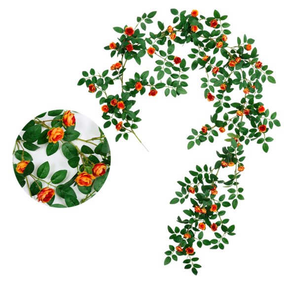 BOSCEAE 6ft (1.8m) Heavy Duty Artificial Flower Vine, Durable Fake Garland for Outdoor Pipe Hiding, Pergola & Balcony Decor, Weatherproof Faux Greenery