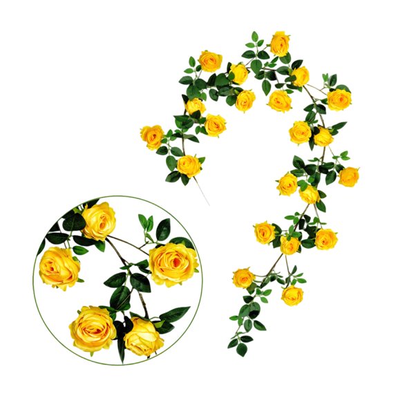 BOSCEAE 6ft (1.8m) Premium Artificial Flower Garland, Realistic Fake Vine for Balcony Privacy & Pipe Hiding, Weather Resistant Faux Greenery