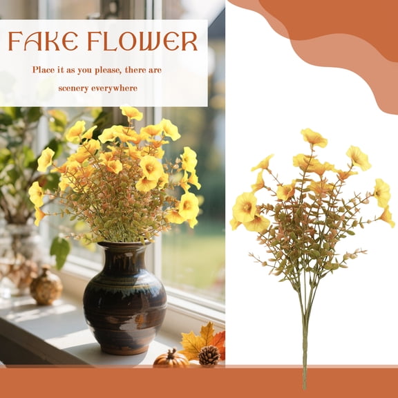 BOSCEAE Artificial Autumn Yellow Flowers, Faux Fall Blooms for Thanksgiving, Party & Home Decor, Realistic Seasonal Floral Arrangement for Table Centerpieces