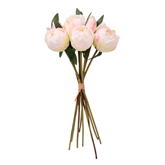 BOSCEAE Artificial Toasted Edge Peony Bouquet, 9-Head Faux Flower Bunch for Home & Wedding Centerpieces, Realistic Peonies for Unique Styling