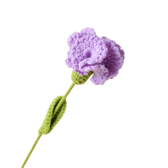 BOSCEAE Finished Handmade Crochet Carnation, Artificial Yarn Flower for Mother's Day Gift, Home Decor & Bouquets, Unique Textile Art Piece