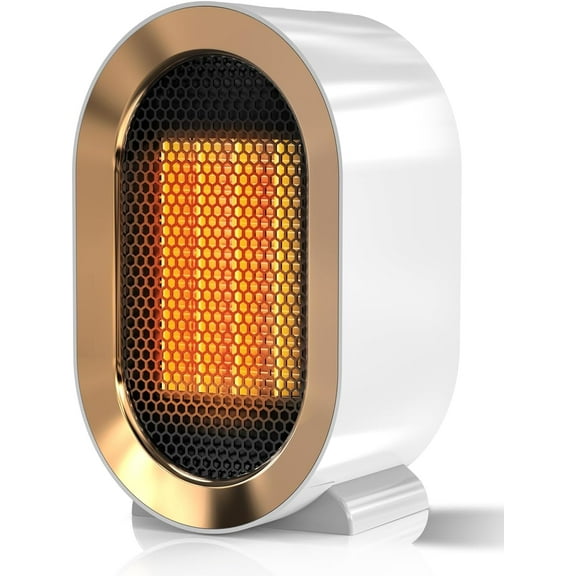 BOSCEAE Space heater,Corded Portable PTC Ceramic Space Heater for Indoor Use,Quiet Desk Heater for Office,Energy-Saving Bathroom Heater,Tipping and Overheating Protection,Dumping Shutdown,White