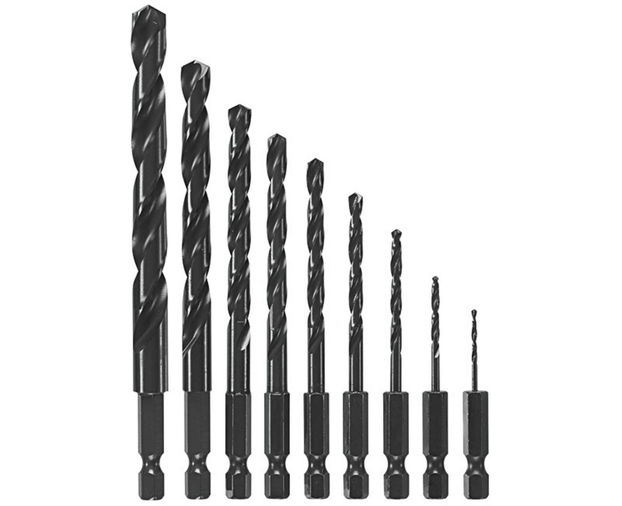 BOSCH 9 Piece Black Oxide Impact Tough Drill Bit Set BL9IM