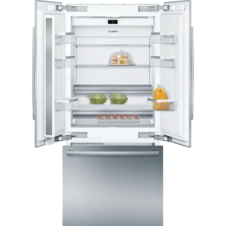 Bosch - Benchmark 19.4 cu. ft. French Door Built-In Smart Refrigerator - Stainless steel