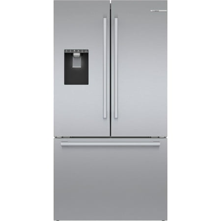 Bosch - 500 Series 26 Cu. Ft. French Door Smart Refrigerator with External Water and Ice - Stainless Steel