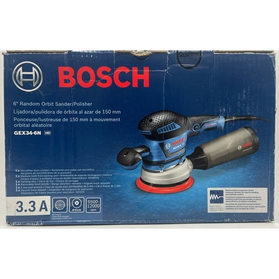 BOSCH GEX34-6N 6 In. Multi-Hole Random Orbit Sander/Polisher