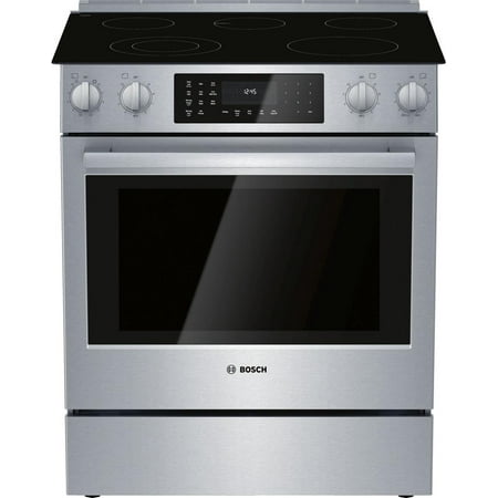 Bosch - 800 Series 4.6 Cu. Ft. Self-Cleaning Slide-In Electric Convection Range - Stainless steel