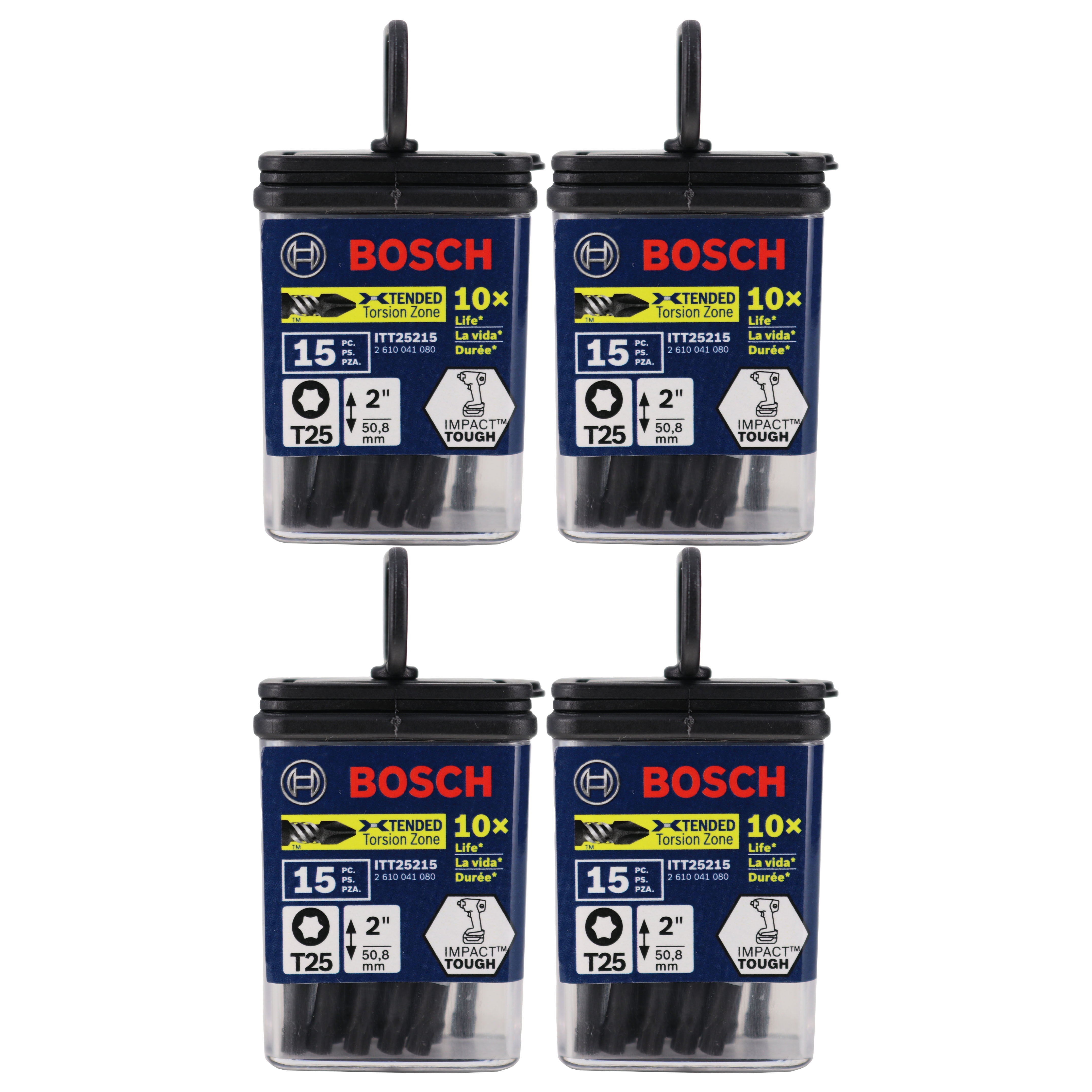 BOSCH ITT25215 15-Pack 2in Torx #25 Impact Tough Screwdriving Power Bits (4-Pack)