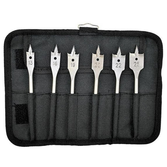 BOSCH - PROFESSIONAL (BLUE) - Flat Wood Drill Bit Wrap, 6 Piece