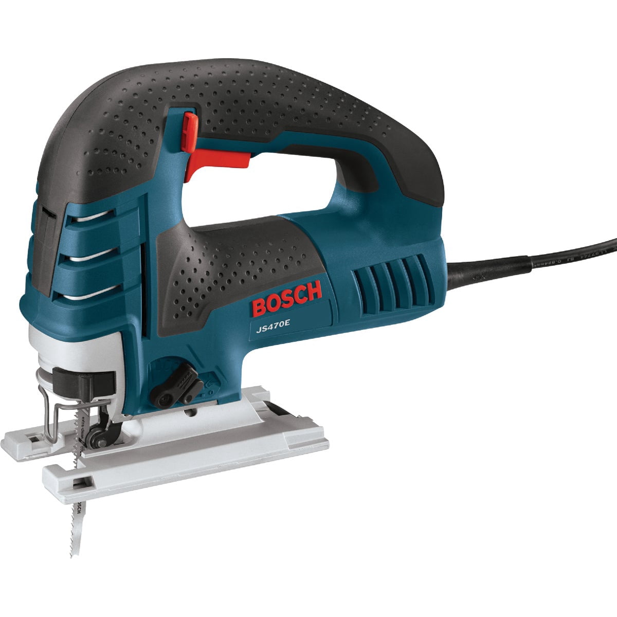 BOSCH Top-Handle Jig Saw 7.0 Amp, 3,100 SPM, 45 Degree Beveled Cuts, Variable-Speed Control, Ergonomic Design, Corded (JS470E)