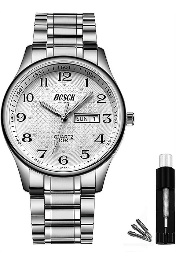 Analog Mens Watch,40mm Easy Read Stainless Steel Business Watch for Men, Men's Wrist Watches