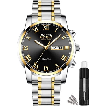 Bootok Watch BOSCK Analog Men's Watch, 40mm Auto Date/Day, Stainless Steel, 30M ...