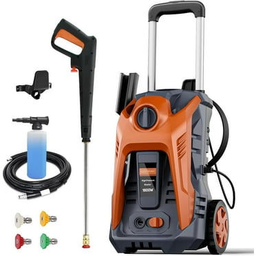 Electric Pressure Washer 5000 PSI 1.4 GPM, 25 FT Hose, 16.4 FT Power Cord, Soap Tank and 4 Nozzles for Patio, Car, and Garden Cleaning