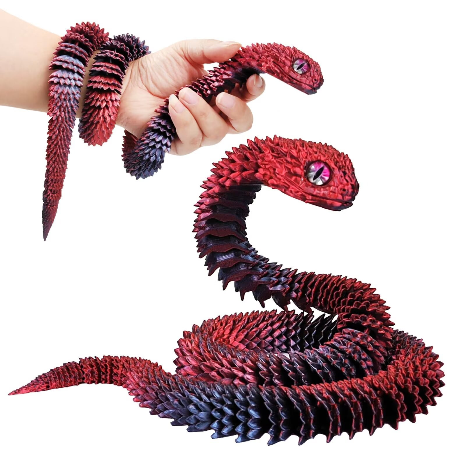BOSENIYU 3D Printed Snake, 24in (60cm) Surprise Mystery Fidget Anaconda ...