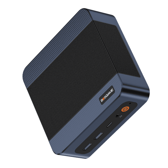 BOSGAME E7 Mini PC Windows 11 Pro, Intel Core 3 100U (6C/8T up to 4.7GHz), 16GB DDR4 512GB NVMe SSD, Dual RJ45 LAN, WiFi 6, Triple 4K Display, Business Home Desktop Computer