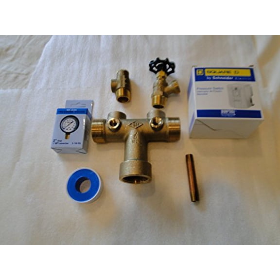 BOSHART 1 x 4 Tank Tee Kit Installation Water Well Pressure Tank with Square D Pressure Switch NO Lead (40/60 M4 Pressure Switch)
