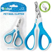 BOSHEL Ergonomic Comfortable Cat Nail Clippers - Stainless Steel Angled Blade Pet Grooming Scissors
