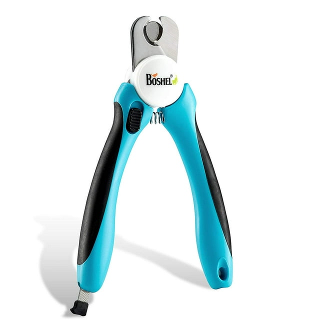BOSHEL Dog Nail Clippers and Trimmer with Safety Guard to Avoid over-Cutting Nails & Free Nail File, Blue