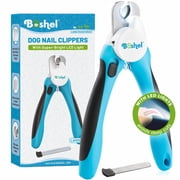 BOSHEL LED Dog Nail Clippers with Quick Sensor & Safety Guard - Battery Powered Grooming Tool