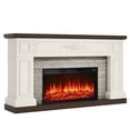 thumbnail image 1 of BOSHIRO Electric Fireplace with Mantel, 60 Inch Solid Wood Fireplace TV Stand for Living Room Bedroom, 1 of 8