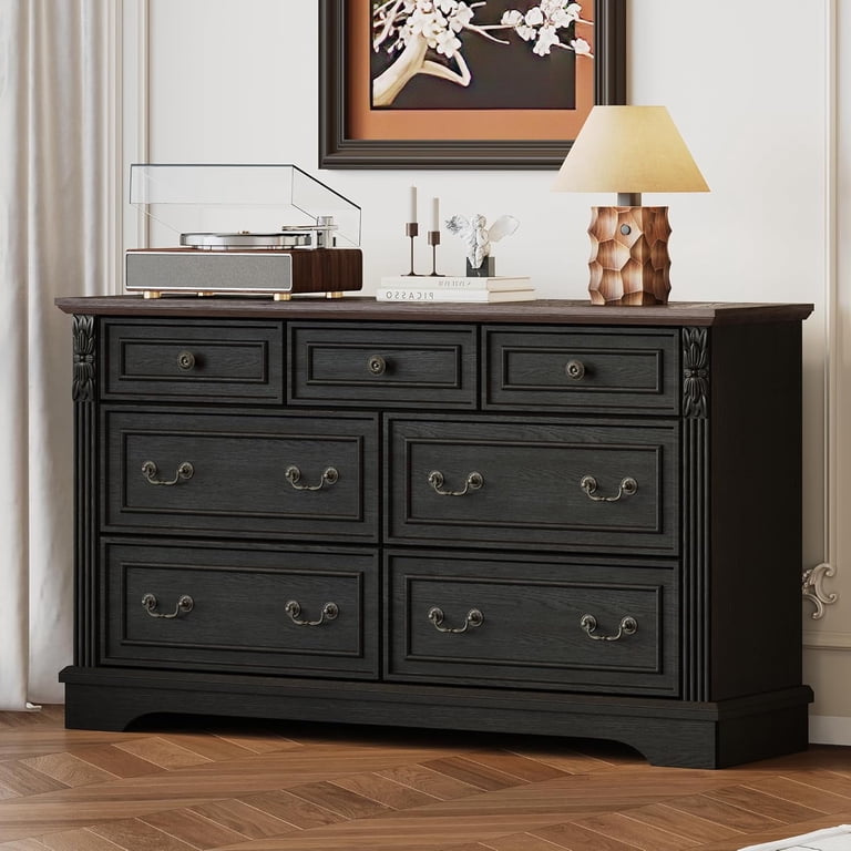black bed brown dresser Payson Black/Brown Dresser